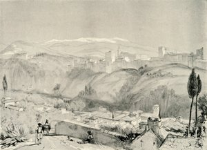 Vista de la Alhambra desde el Albaycín, siglo XIX, 1907 de Unbekannt