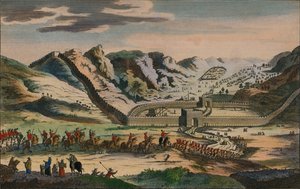 Una vista de la célebre Gran Muralla China, 1782