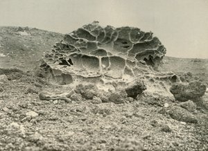 Un canto rodado de kenyte desgastado cerca de los cuarteles de invierno, c. 1908, 1909