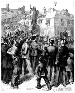 Un globo de París pasando sobre Versalles, Guerra Franco-Prusiana, 1870-1871 de Unbekannt