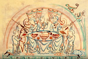 Un banquete, siglo XI de Unbekannt