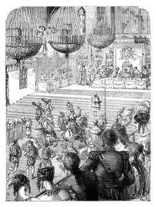 Un banquete en Westminster Hall celebrando la coronación del Rey Jorge IV, 1821 de Unbekannt