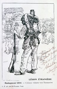 Una columna de la Legión Extranjera Francesa avanzando hacia Tananarive, Madagascar, 1895 de Unbekannt