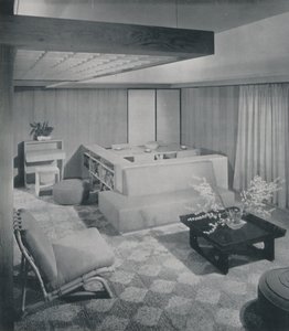 Una combinación de sala de estar y comedor, 1942 de Unbekannt