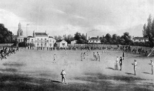Partido de cricket en progreso en Kennington Oval, Londres, 1848 de Unbekannt