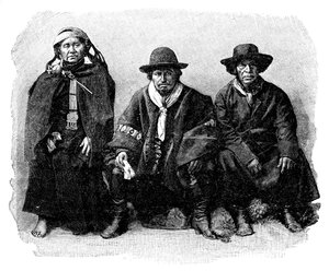 Un grupo de araucanos, Chile-Argentina, 1895 de Unbekannt