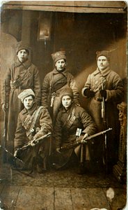 Un grupo de soldados del Ejército Rojo antes de partir al frente, Petrogrado, Rusia, 1918 de Unbekannt