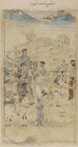 Un grupo de hombres y caballos, principios del siglo XIX