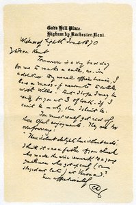 Una carta manuscrita de Unbekannt