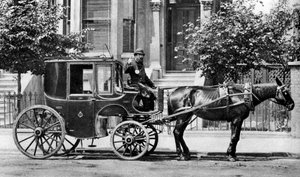 Un carruaje tirado por caballos, Londres, 1926-1927