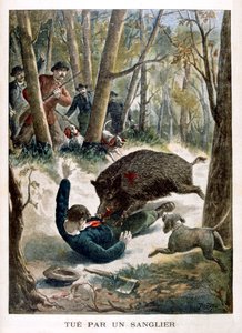 Un cazador asesinado por un jabalí, 1901