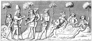 Una partida de caza se reúne, 1849 de Unbekannt