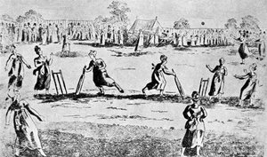 Partido de cricket femenino, Newington Green, Islington, Londres, 1811 1912