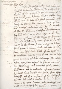 Una carta de Oliver Cromwell al Cardenal Mazarino, 4 de diciembre de 1657, 1899