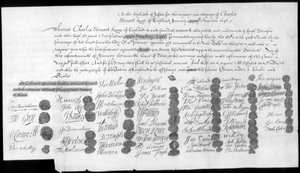 Una carta relacionada con Charles Stuart, Bonnie Prince Charlie, siglo XVIII