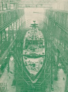 Un crucero ligero en construcción, c. 1917-1919 de Unbekannt