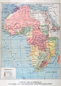 Un mapa de África después de la Convención Anglo-Francesa, 1899 de Unbekannt