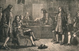 Reunión de la Royal Society en Crane Court, Fleet Street, Londres, siglo XVIII, c1880