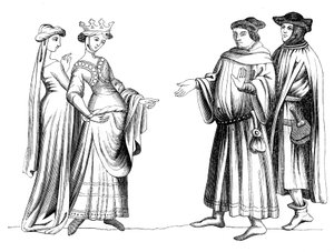 Una noble, un sirviente y un miembro de la burguesía de Unbekannt