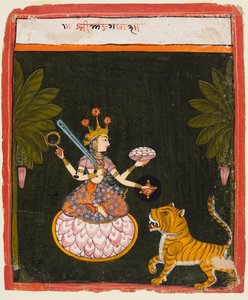Una página de una serie de Devi, c. 1660 de Unbekannt