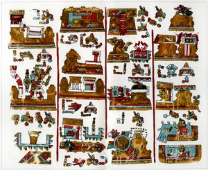 Una página del manuscrito de Viena de origen zapoteca de Unbekannt
