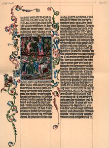 Una página de la Biblia de Wenzel, c. 1400 de Unbekannt