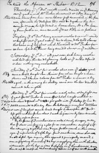 Una página del diario de John Newton de Unbekannt