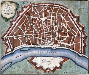 Un plano de la ciudad de Colonia de Unbekannt