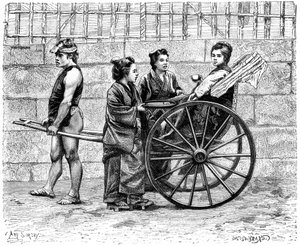 Un rickshaw, Japón, 1895 de Unbekannt
