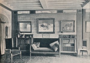 Una habitación en la residencia parisina de monsieur G. Roucher, con muebles de Maurice Dufrene, c1909 de Unbekannt