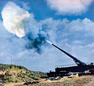 Un segundo después de la orden de disparar, costa del Canal de la Mancha francesa, Segunda Guerra Mundial, 1940 de Unbekannt