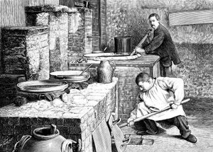 Una etapa en la separación del radio de la pechblenda usando carbonato de sodio, c. 1900 de Unbekannt