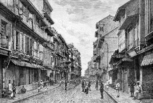 Una calle en Bombay, India, 1895