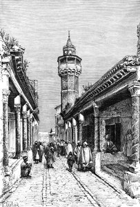Una calle en el distrito de Suk de Túnez, Túnez, 1895 de Unbekannt