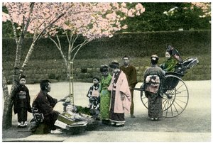Un comerciante callejero, Japón, 1904 de Unbekannt