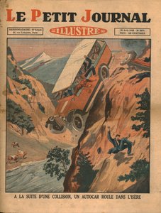 Un vehículo cae al río Isère después de un accidente, 1930 de Unbekannt