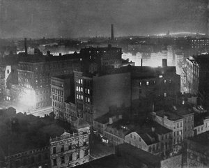 Vista de Nueva York de noche, 1915 de Unbekannt