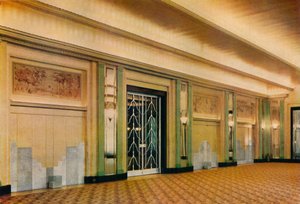 Vista del nuevo salón de baile en el Hotel Claridges diseñado por Oswald P. Milne, 1933
