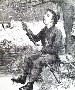 Un niño pescando