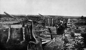 Trincheras y armas británicas abandonadas en Maubeuge, 1914 de Unbekannt