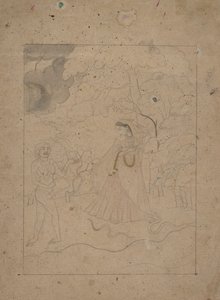 Heroína Abhisarika desafiando la noche, ca. 1800