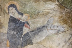 Abadía de Abondance fresco: la huida a Egipto, Abondance, Francia de Unbekannt