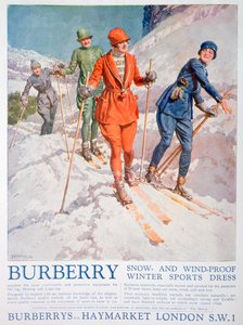 Anuncio de vestido de deportes de invierno Burberry, 1927