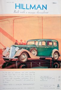 Anuncio de coches Hillman, 1935 de Unbekannt