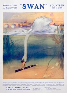 Anuncio de plumas fuente Swan, c1906 de Unbekannt