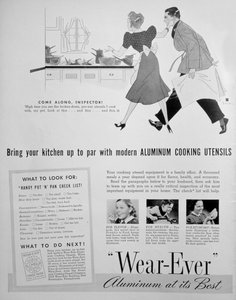 Anuncio de utensilios de cocina de aluminio Wear-Ever, 1939 de Unbekannt