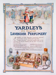 Anuncio de la perfumería Yardleys Old English Lavender, 1923