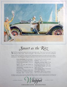 Anuncio del coche Overland Whippet Collegiate Roadster, 1927 de Unbekannt
