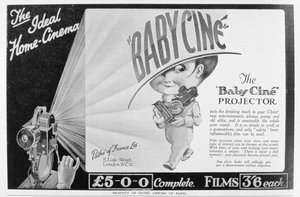 Anuncio del proyector de cine Pathe Babycine, 1926