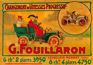 Anuncio de coches Fouillaron, c1900s de Unbekannt